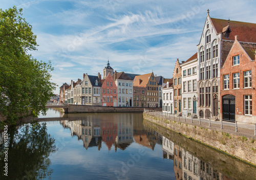 Bruges - Canal and st. Annarei and Verversdijk streets.