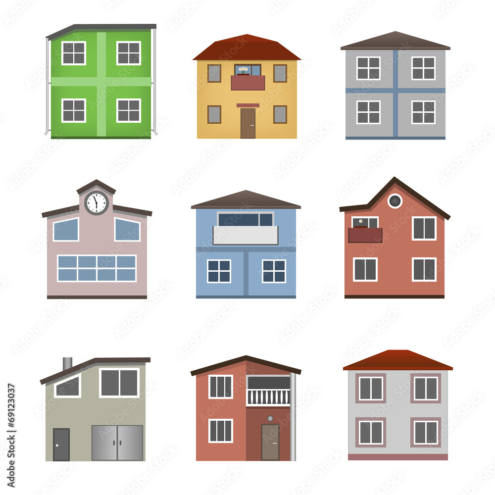 House and building set. House and building set.