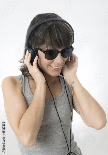 DJ Girl with sunglasses