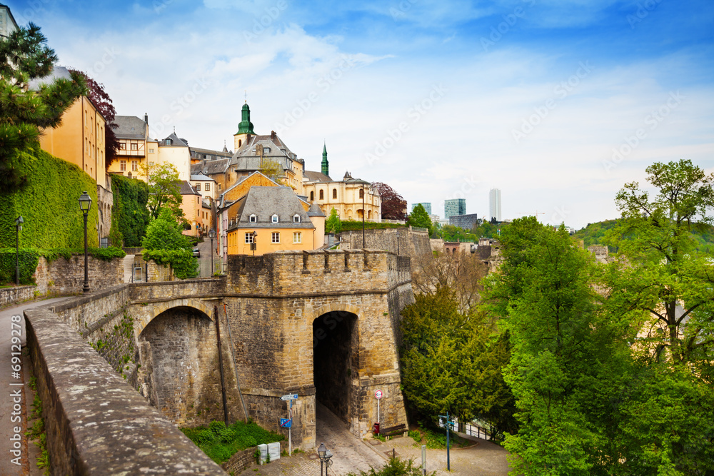 Luxemburg beautiful city view in summer