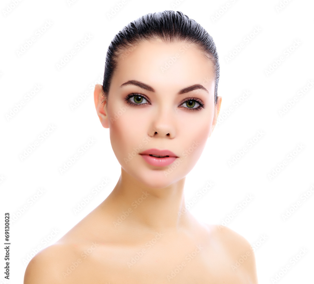 Pretty girl posing on white background Pretty girl posing on white background