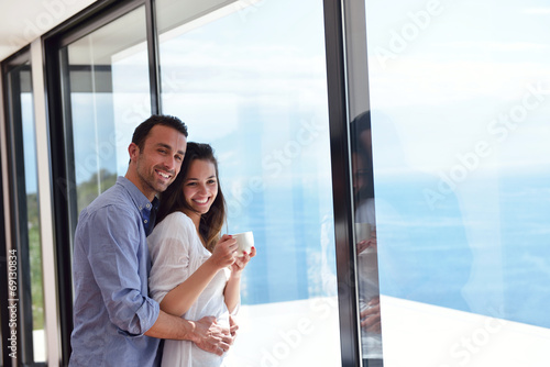 relaxed young couple at home