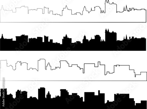 silhouette of city in black interpretation part 4
