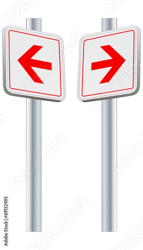 Richtung - Schilder rechts und links
