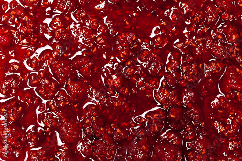 The texture of raspberry jam