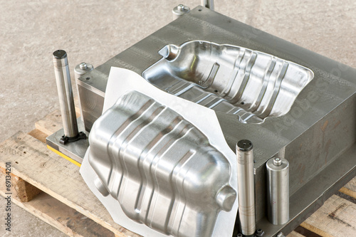 Industrial metal matrix mold with ready iron die/blank.