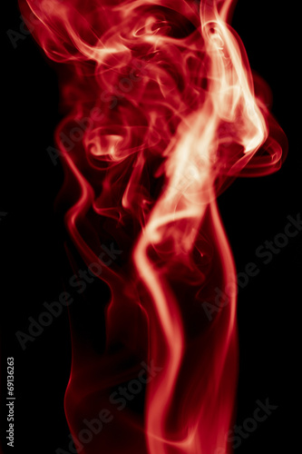 red smoke on black background