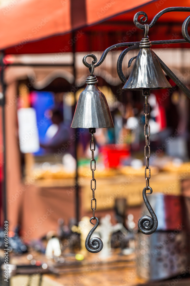 Obraz premium Metal bels over blurred background.