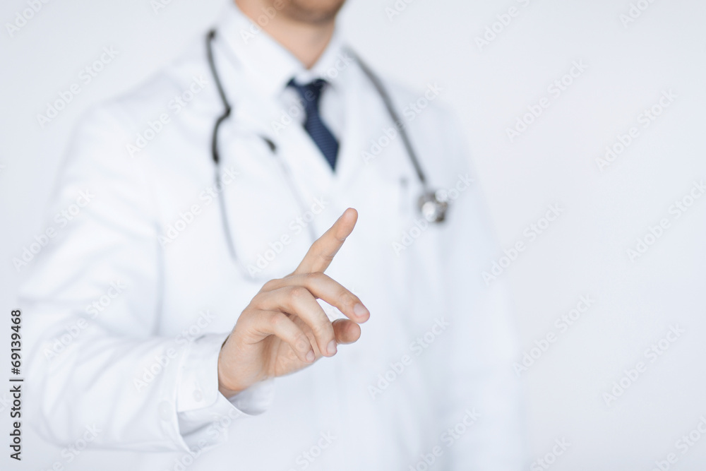 doctor working with virtual screen doctor working with virtual screen