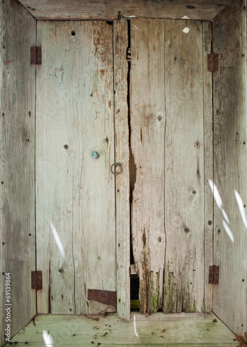rotting wooden door