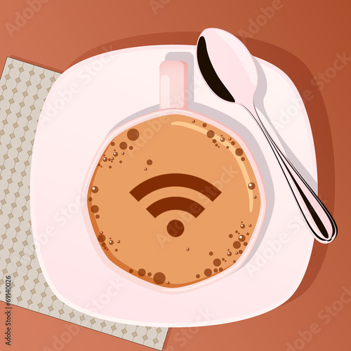 Cup of coffee with spoon