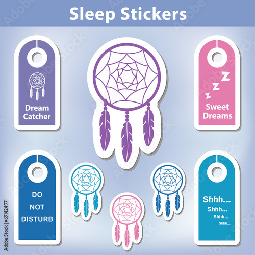 Sleep Stickers, dream catchers, door hangers, clouds, good night