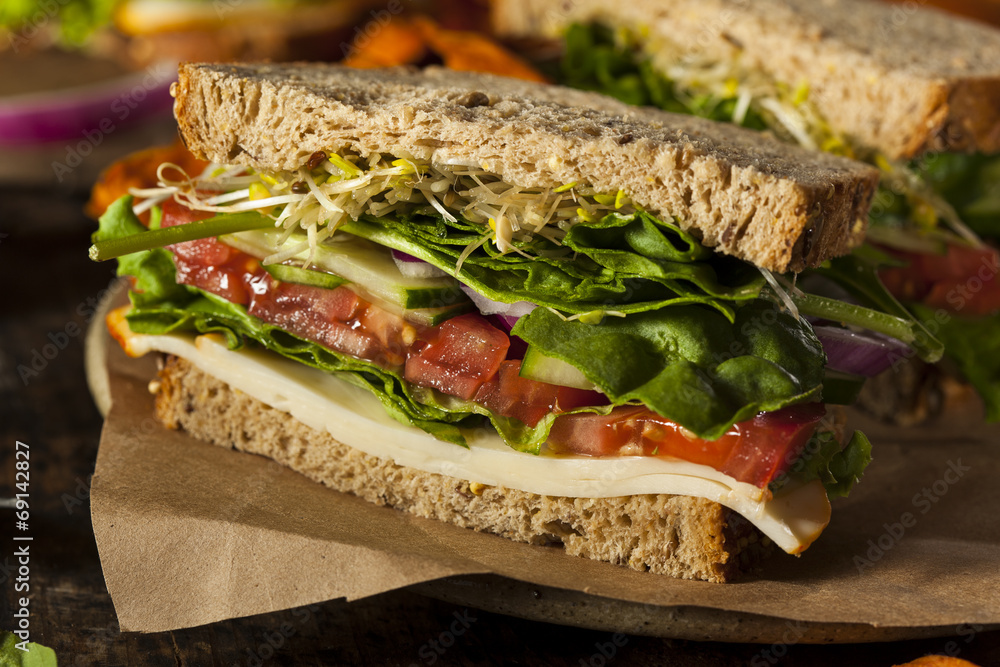 Obraz premium Healthy Vegetarian Veggie Sandwich