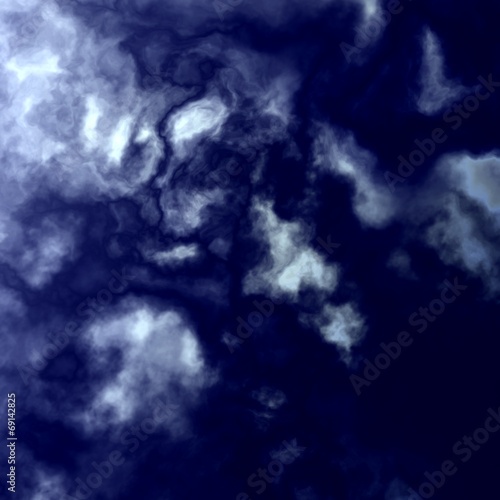 Dark Blue Sky - White Summer Clouds Background