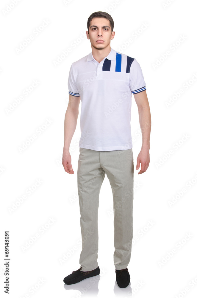 Fototapeta premium Man in fashion look isolated on white