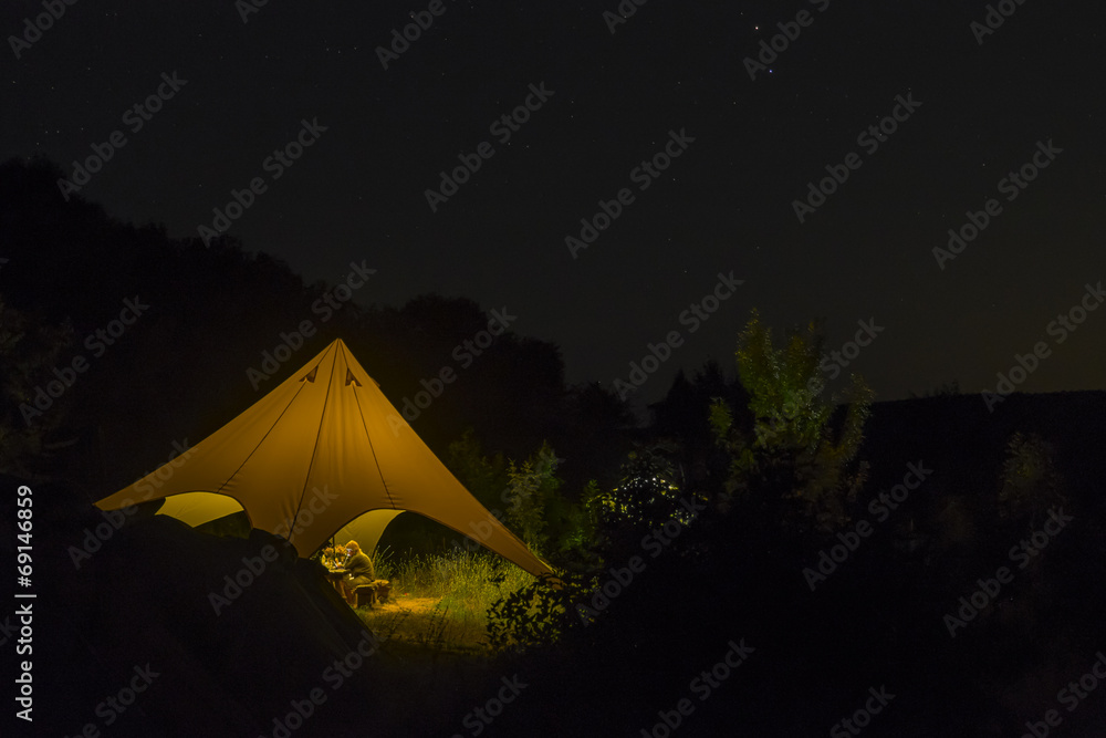Starlit night in camp