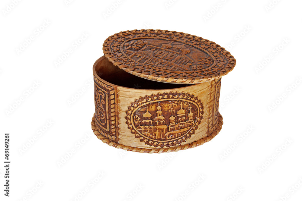 Birch bark box of oval form (Veliky Novgorod, Russia) Birch bark box of oval form (Veliky Novgorod, Russia)