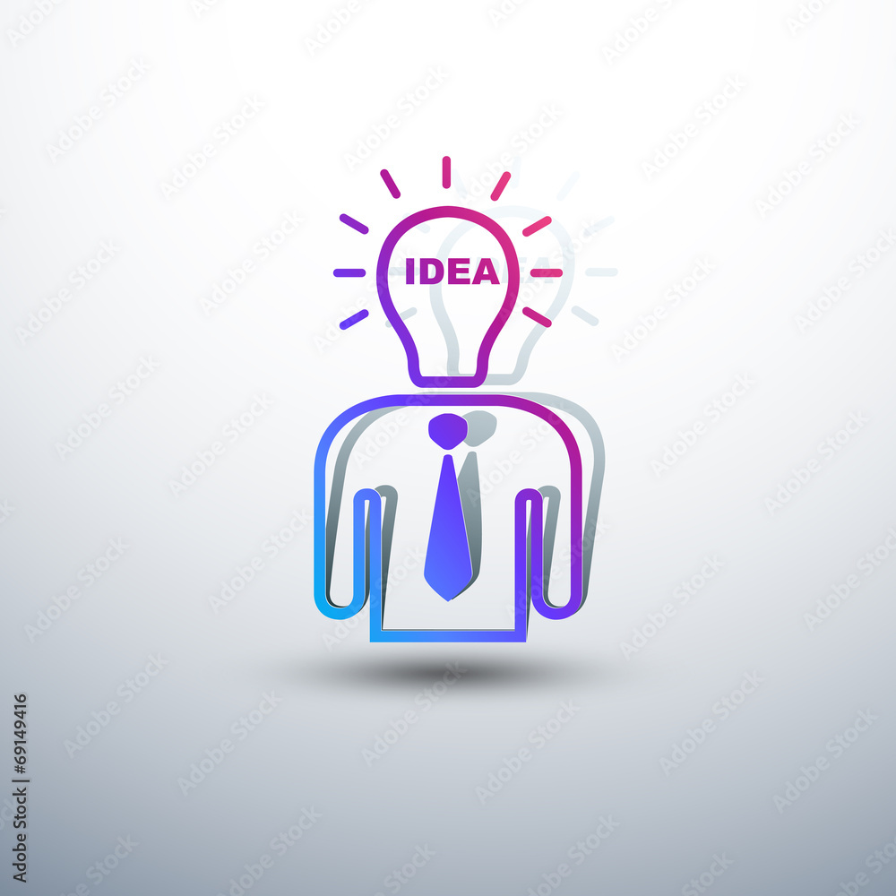 Idea concept, lamp head business human have got an idea Idea concept, lamp head business human have got an idea