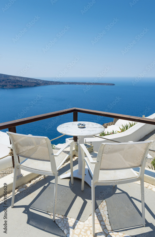 Relaxing in Santorini, Greece