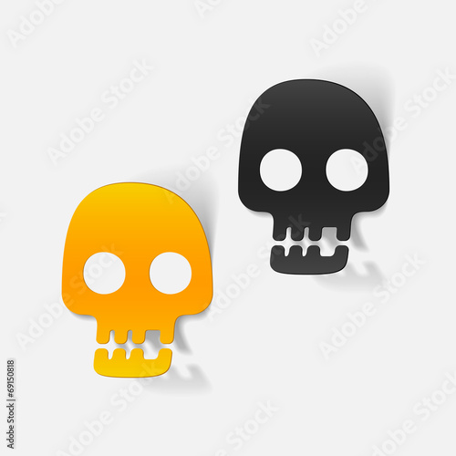realistic design element: skull