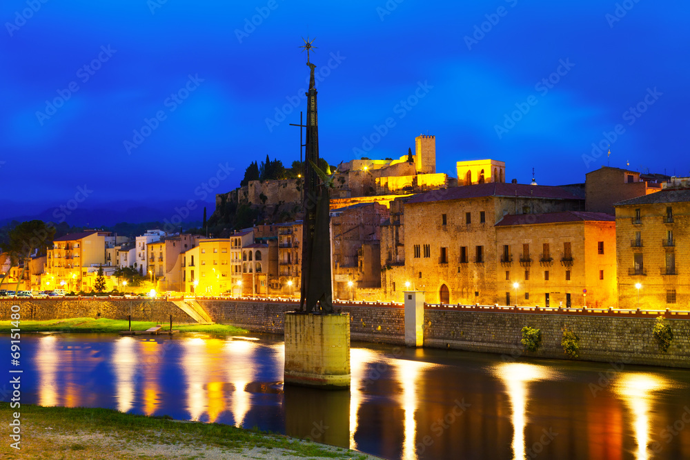 evening view of  Tortosa, Spain