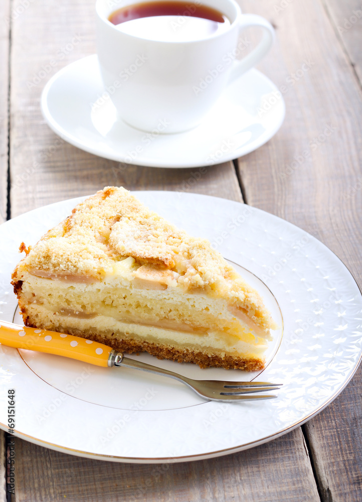 Slice of apple cheesecake Slice of apple cheesecake