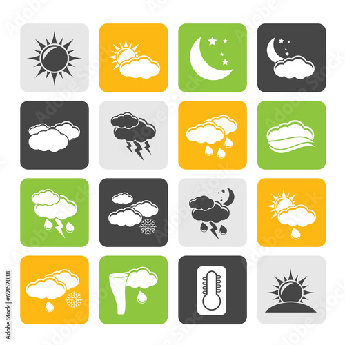 Silhouette Weather and meteorology icons