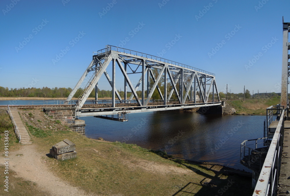 Panorama of railway bridge (Riga, Latvia) Panorama of railway bridge (Riga, Latvia)