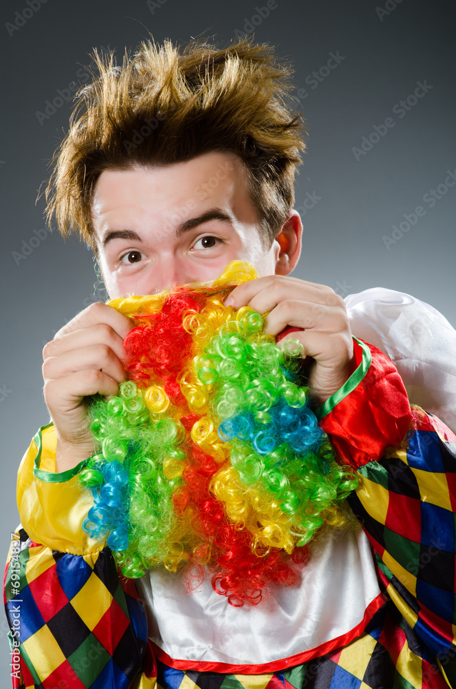 Funny clown in the studio Funny clown in the studio