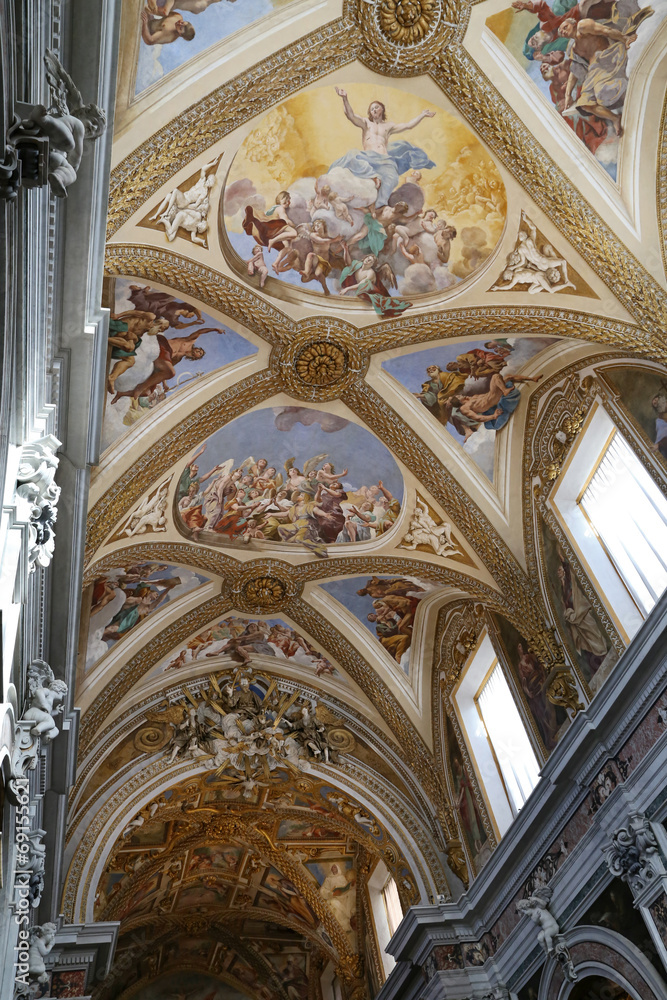 murals inside the church of Certosa di San Martino in Naples,