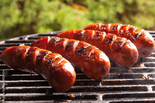 Εκτύπωση καμβά Grilling sausages.