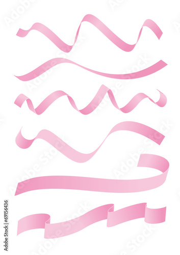 Set of pink ribbons design photo