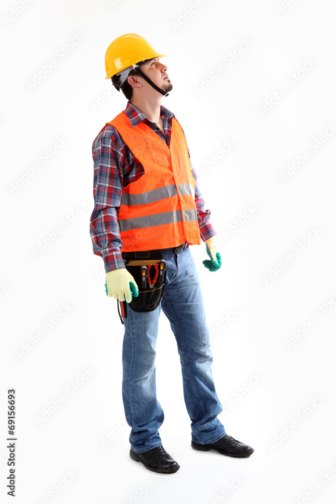 Construction Worker looking up Construction Worker looking up