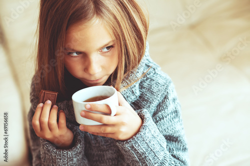 Child drinking tea