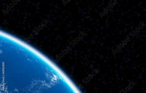Earth with a dark starry background.