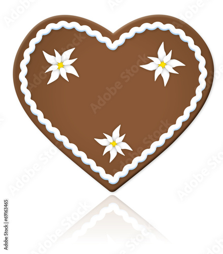 Lebkuchenherz mit Edelweiß