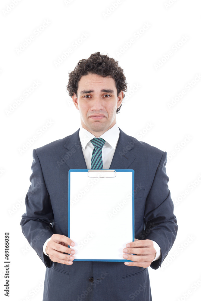 man holding blank white card with space for text man holding blank white card with space for text
