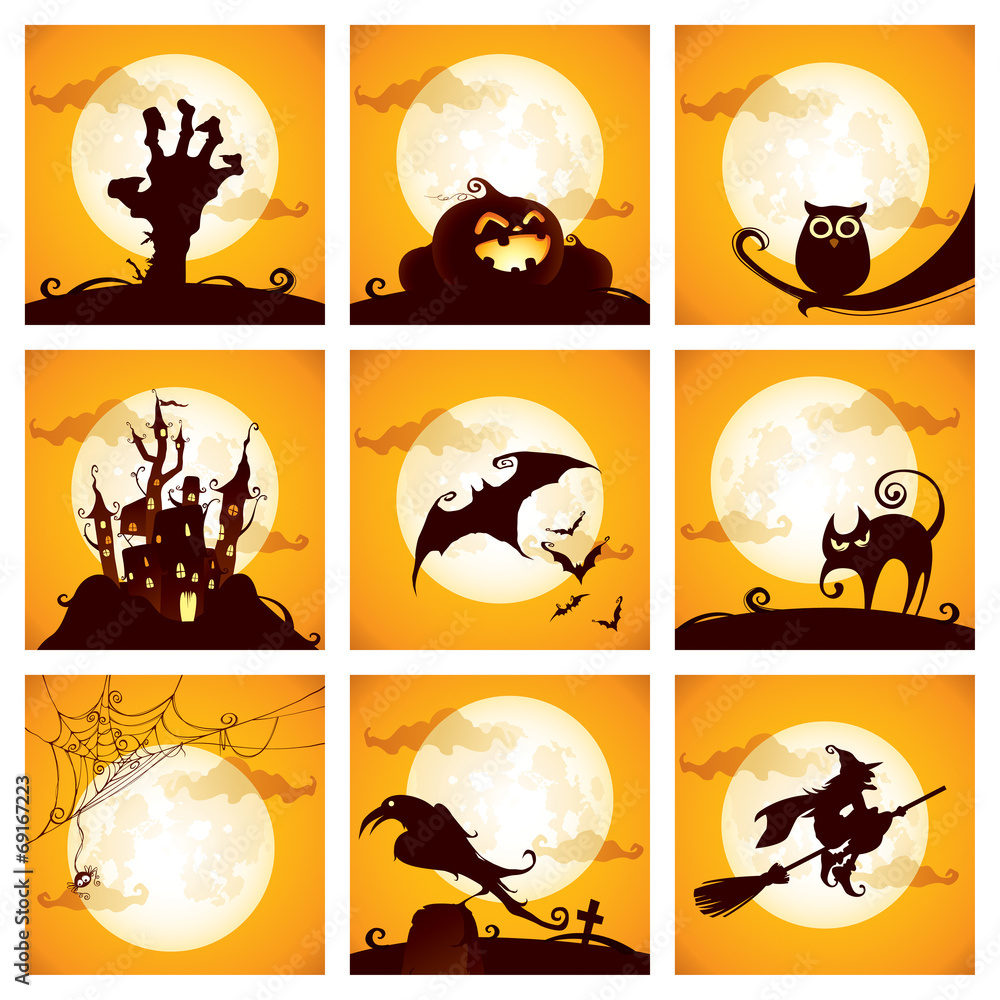 Obraz premium Collection of halloween elements