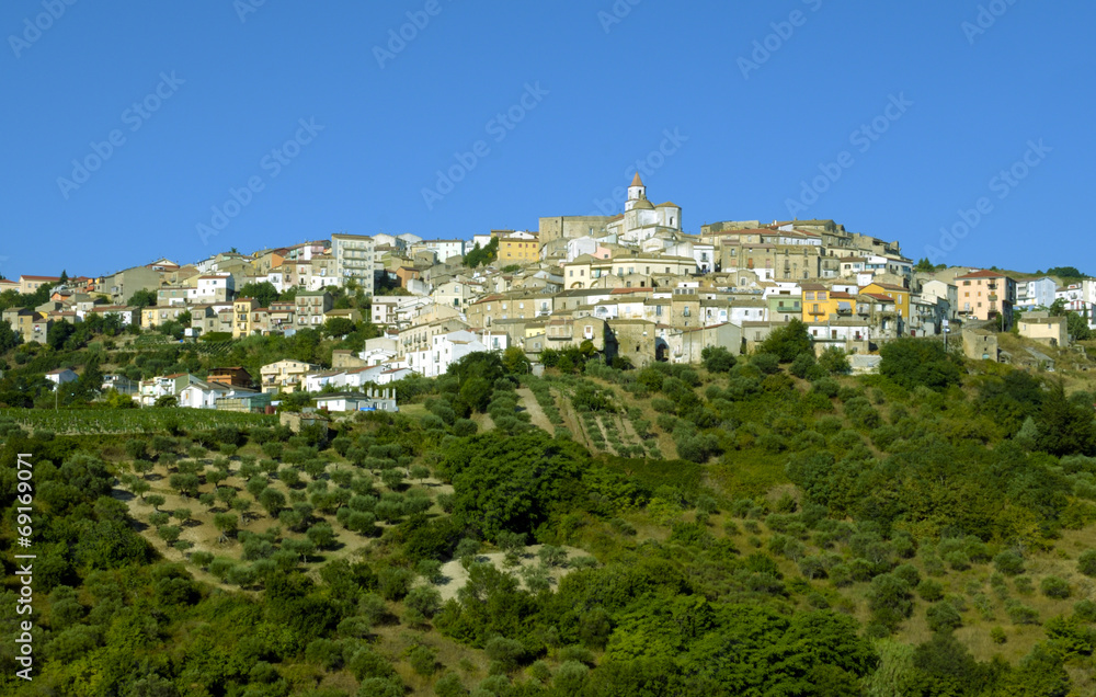 Oppido Lucano, ancient town and olive trees - Basilicata Italy