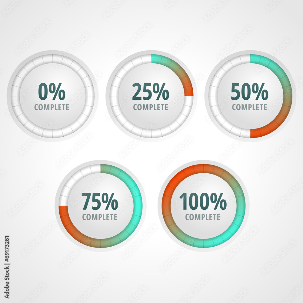 Vector progress bars for website and applications Vector progress bars for website and applications