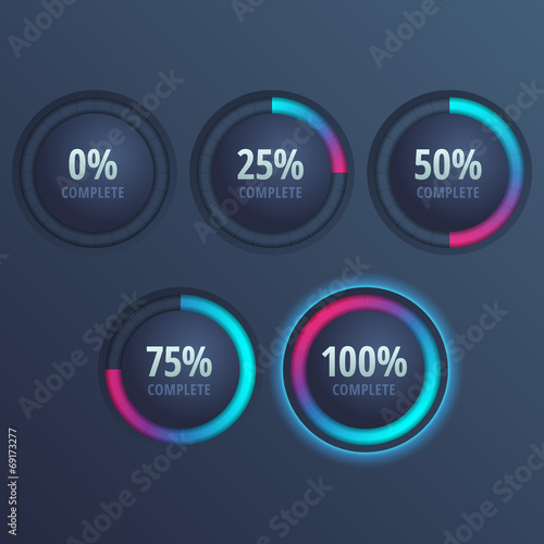 Vector progress bars for website and applications