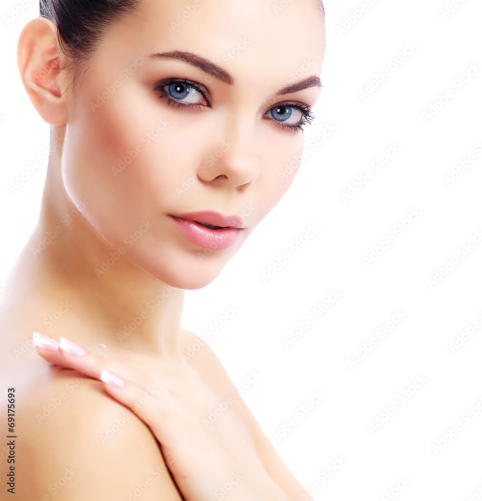 Pretty girl posing on white background Pretty girl posing on white background