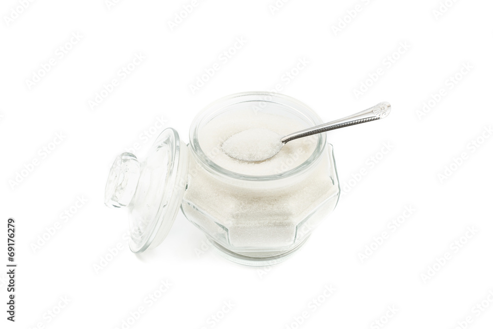sugar in glass jar sugar in glass jar
