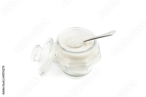 sugar in glass jar