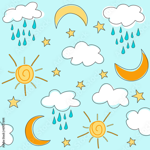 Sunny seamless baby pattern