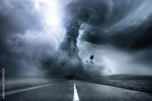 Canvas-taulu Destructive Powerful Tornado
