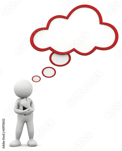 omino bianco che pensa