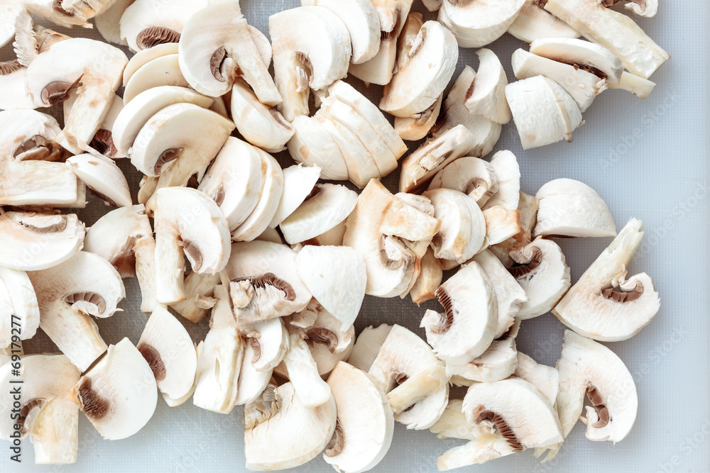 Food. Fresh white mushrooms champigonons Food. Fresh white mushrooms champigonons