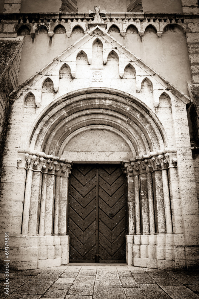 Portal to the Cathedral - sepia tone image