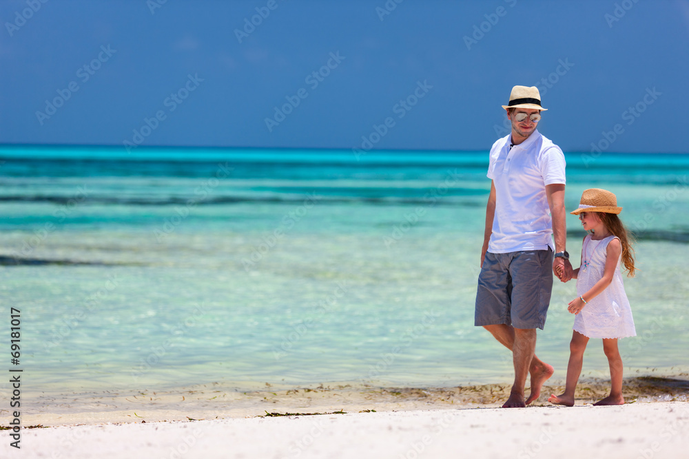 Father and daughter at beach Father and daughter at beach
